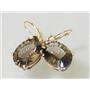 14k Gold Leverback Earrings, Smoky Quartz, E407