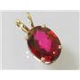 P004, Crimson Topaz 14k Gold Pendant