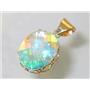 P068, Mercury Mist Topaz 14k Gold Pendant