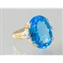 10K, 14K or 18K Gold Ladies Ring, Swiss Blue Topaz, R269