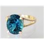 10K, 14K or 18K Gold Ladies Ring, Concave Cut London Blue Topaz, R132