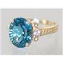 10K, 14K or 18K Gold Ladies Ring, Concave Cut London Blue Topaz, R136