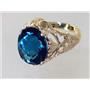 10K, 14K or 18K Gold Ladies Ring, London Blue Topaz, R114