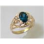 10K, 14K or 18K Gold Ladies Ring, London Blue Topaz, R111