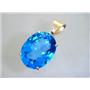 P082, Swiss Blue Topaz 14K Gold Pendant