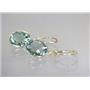 14k Gold Leverback Earrings, Green Amethyst, E201