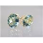 14k Gold Post Earrings, Green Amethyst, E202