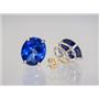 14k Gold Post Earrings, Created Blue Sapphire, E202