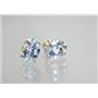 14k Gold Post Earrings, Silver Topaz, E002