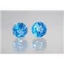 925 Sterling Silver Post Earrings, Swiss Blue Topaz, SE212