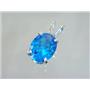 925 Sterling Silver Pendant, Swiss Blue CZ , SP002