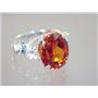 Created Padparadsha Sapphire, 925 Silver Ring, SR154