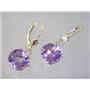 14k Gold Leverback Earrings, Amethyst, E217
