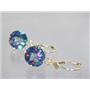 14k Gold Leverback Earrings, Mystic Fire Topaz, E217