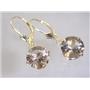 14k Gold Leverback Earrings, Smoky Quartz, E217