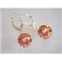 14k Gold Leverback Earrings, Twilight Fire Topaz, E217