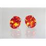 14k Gold Post Earrings, Created Padparadscha Sapphire, E102