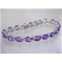 SB002, Amethyst, 925 Sterling Silver Bracelet