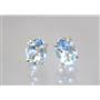 14k Gold Post Earrings, Aquamarine, E002