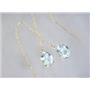 14k Gold Threader Earrings, Aquamarine, E003