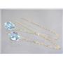 14k Gold Threader Earrings, Aquamarine, E005