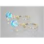 14k Gold Leverback Earrings, Mercury Mist Topaz, E017
