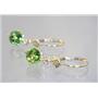 14k Gold Leverback Earrings, Peridot, E017