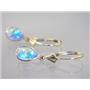 14k Gold Leverback Earrings, Mercury Mist Topaz, E021