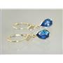 14k Gold Leverback Earrings, Neptune Garden Topaz, E021