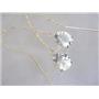 14k Gold Threader Earrings, Silver Topaz, E103