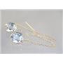 14k Gold Threader Earrings, Silver Topaz, E105