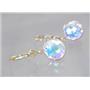 14k Gold Leverback Earrings, Mercury Mist Topaz, E211