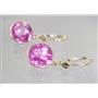 14k Gold Leverback Earrings, Pure Pink Topaz, E211