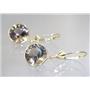 14k Gold Leverback Earrings, Smoky Quartz, E211