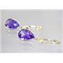 14k Gold Leverback Earrings, Amethyst, E221