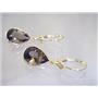 14k Gold Leverback Earrings, Smoky Quartz, E221