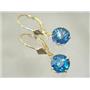 14k Gold Leverback Earrings, Neptunes Garden Topaz, E117