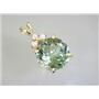 P087, Green Amethsyt 14k Gold Pendant