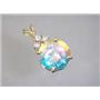P087, Mercury Mist Topaz 14k Gold Pendant