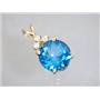 P087, Swiss Blue Topaz 14k Gold pendant