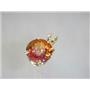 P088, Twilight Fire Topaz 14K Gold Pendant