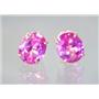 14k Gold Post Earrings, Created Pink Sapphire, E102