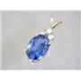 P043, Created Sapphire 14K Gold Pendant