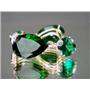 14k Gold Leverback Earrings, Russian Nanocrystal Emerald, E922
