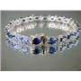 SB001, Created Blue Sapphire, 925 Silver Bracelet