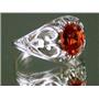 Created Padparadsha Sapphire, 925 Silver Ring, SR111
