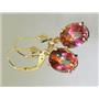 14k Gold Leverback Earrings, Twilight Fire Topaz, E107