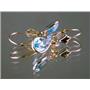 14k Gold Leverback Earrings, Swiss Blue Topaz, E021