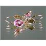 14k Gold Leverback Earrings, Pure Pink Topaz, E021