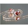 14k Gold Threader Earrings, Garnet CZ, E003